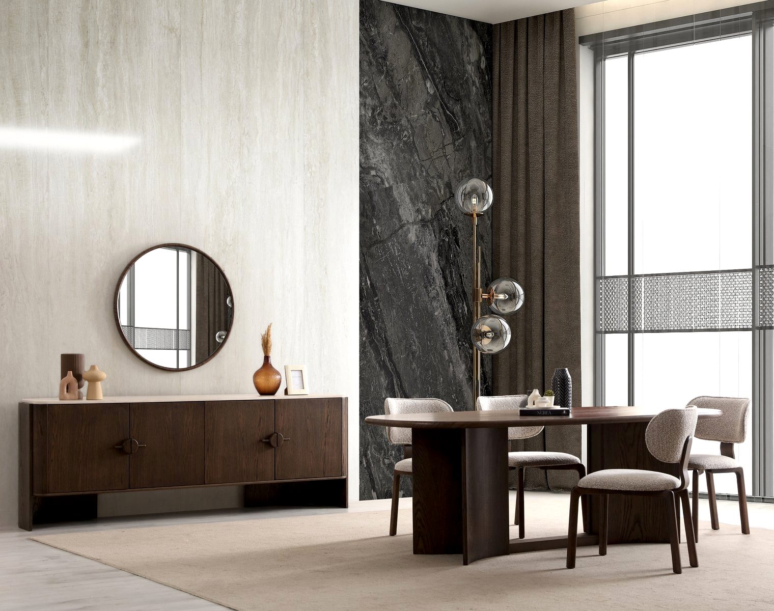 Lucca Dark Yemek Odası Takımı